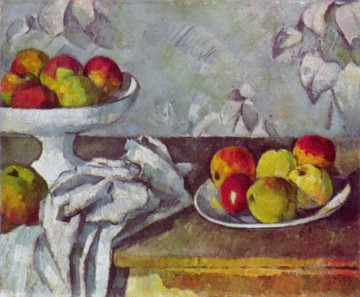 Bodegón con manzanas y frutero Paul Cezanne Pinturas al óleo
